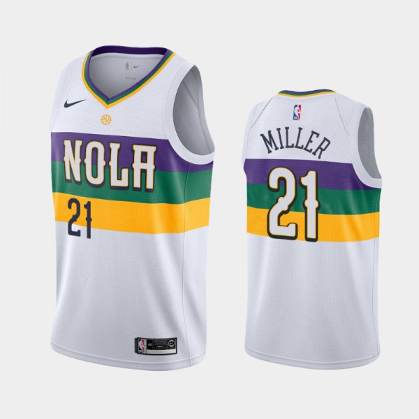 Darius Miller New Orleans Pelicans #21 Men's City 2018-19 Jersey - White